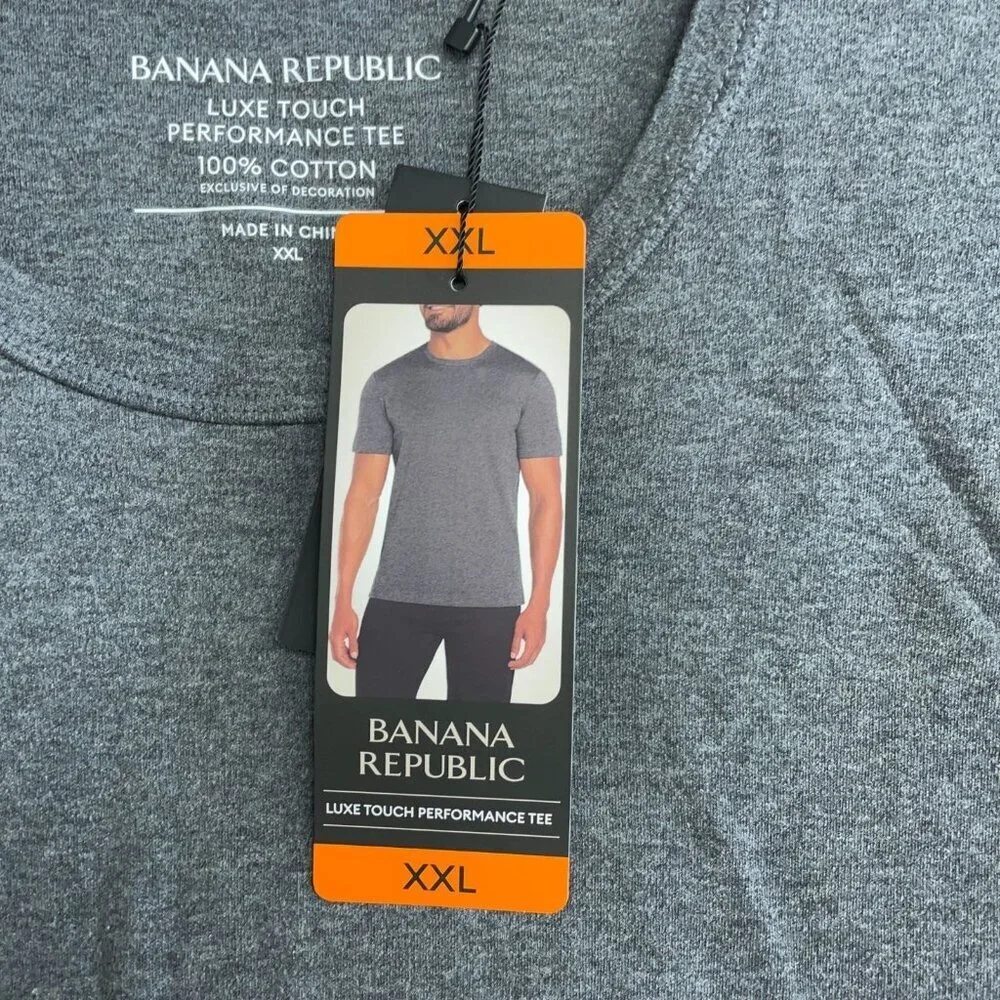 Banana Republic Men's XXL Luxe Touch Performance Tee Gray N0619